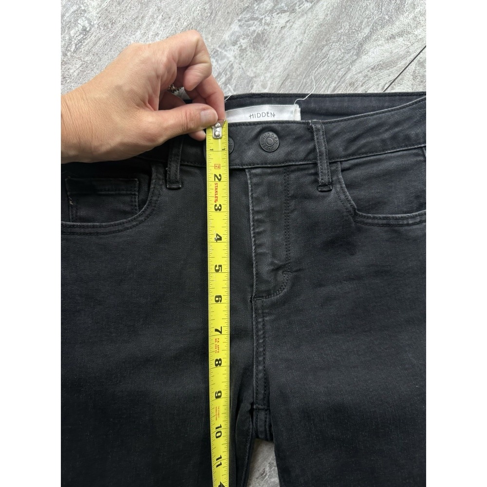 Hidden Jeans Women's 24 Black Skinny Jeans High Rise Zip Ankle Raw Hem 0033 - Picture 7 of 8